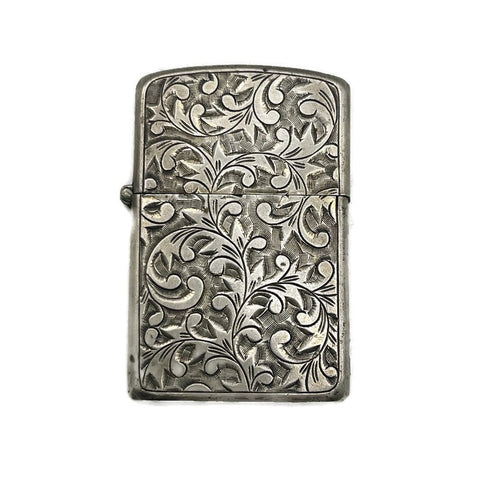 Vintage 1950’s Hand Etched Sterling Silver Zippo Lighter