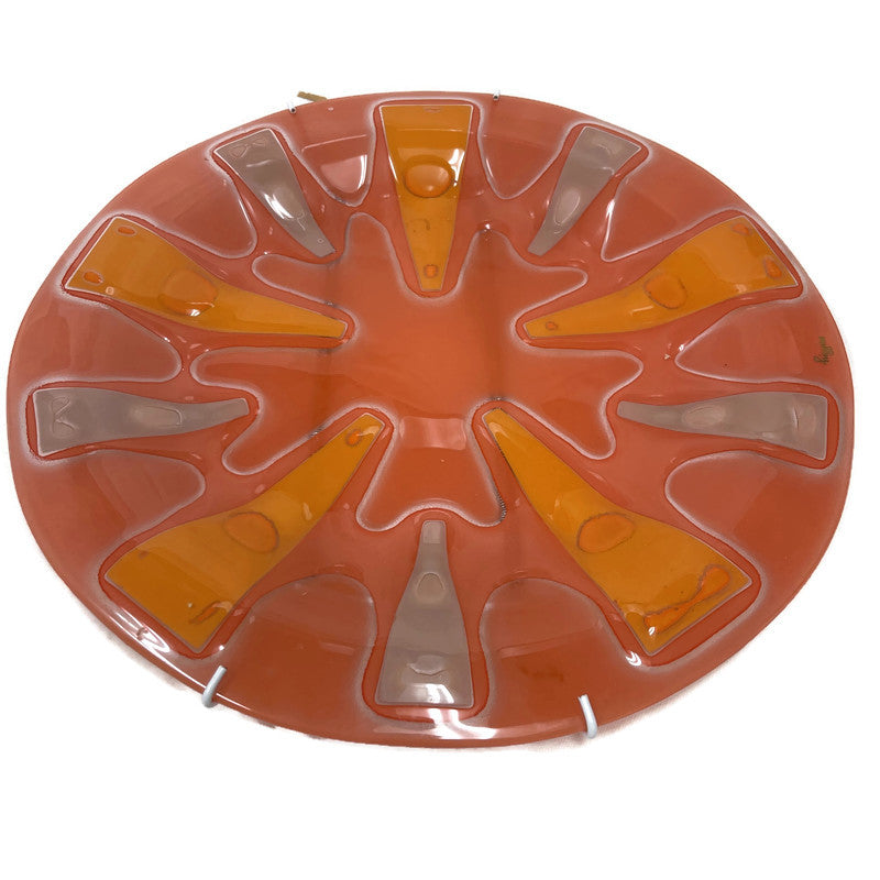 Vintage 1950’s Higgins 12” orange Round Platter