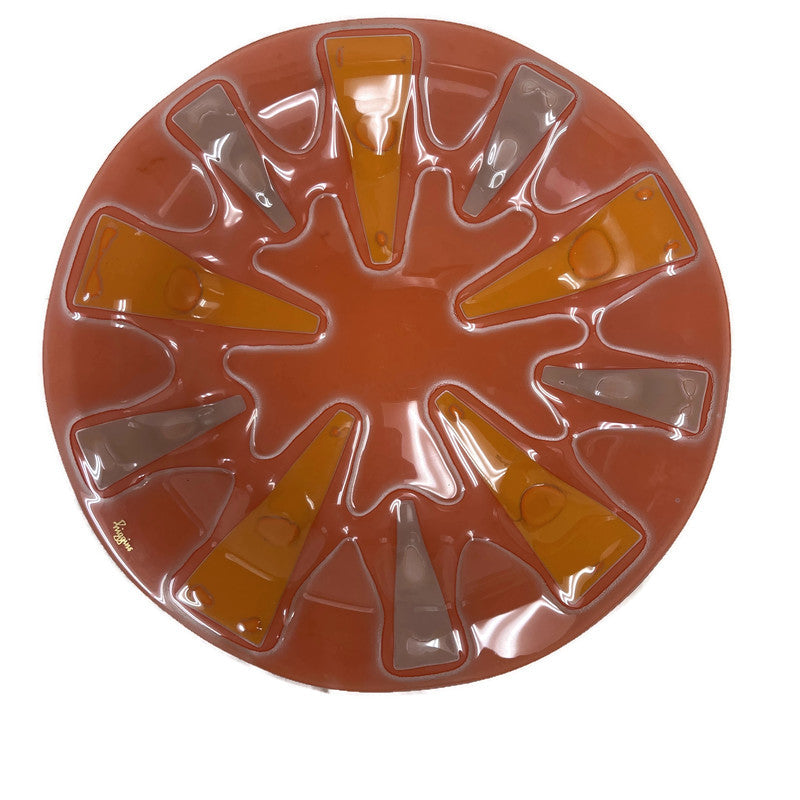 Vintage 1950’s Higgins 12” orange Round Platter