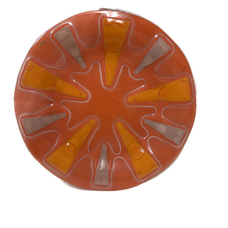 Vintage 1950’s Higgins 12” orange Round Platter