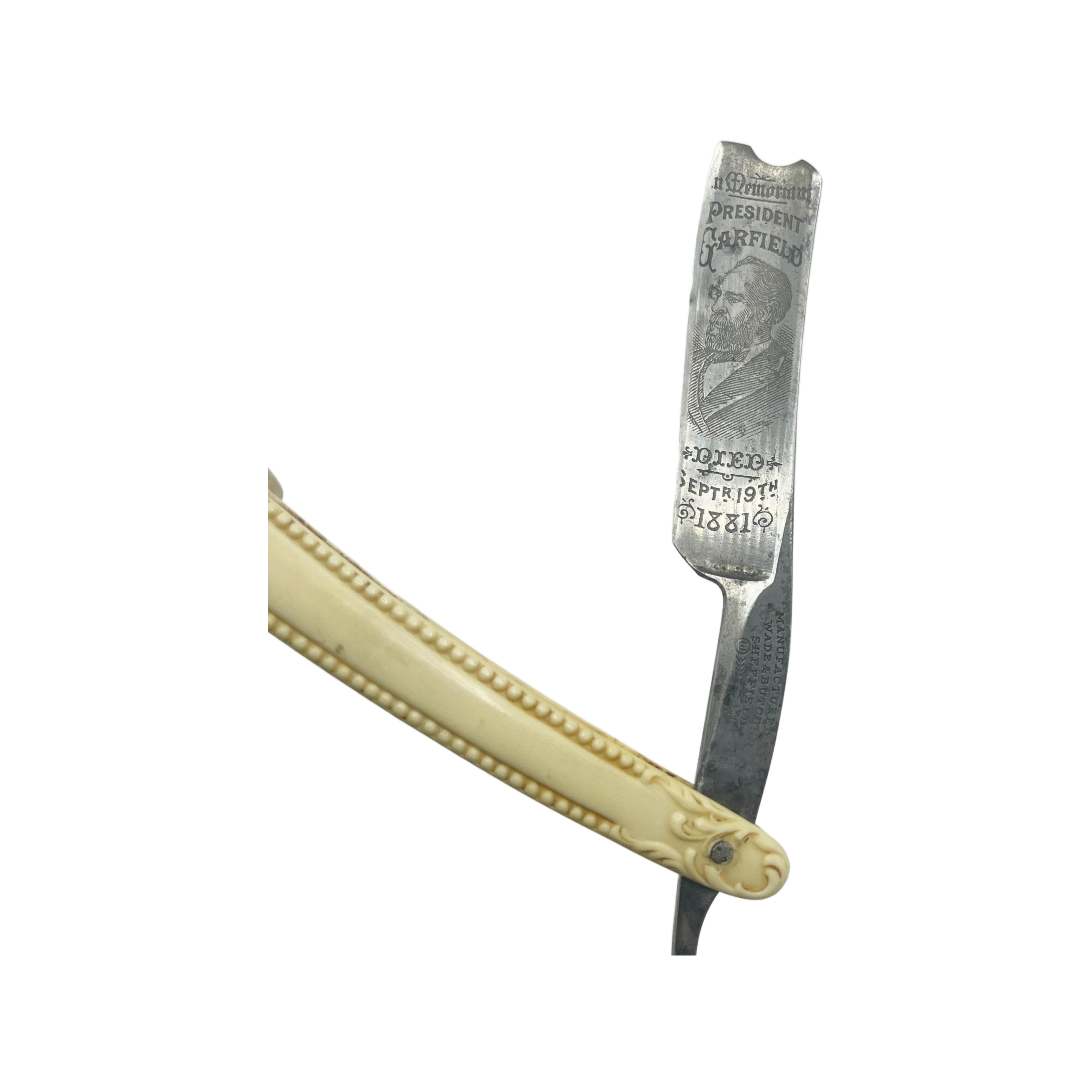 Antique 1881 Memorial Garfield Straight Razor
