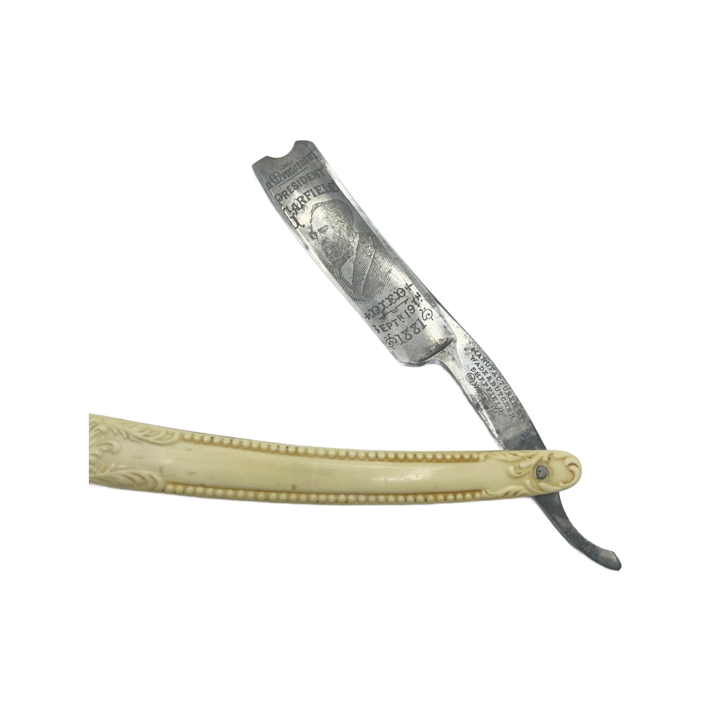 Antique 1881 Memorial Garfield Straight Razor