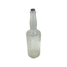 Antique Clear Glass Embossed Barbers Bottle 