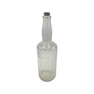 Antique Clear Glass Embossed Barbers Bottle 