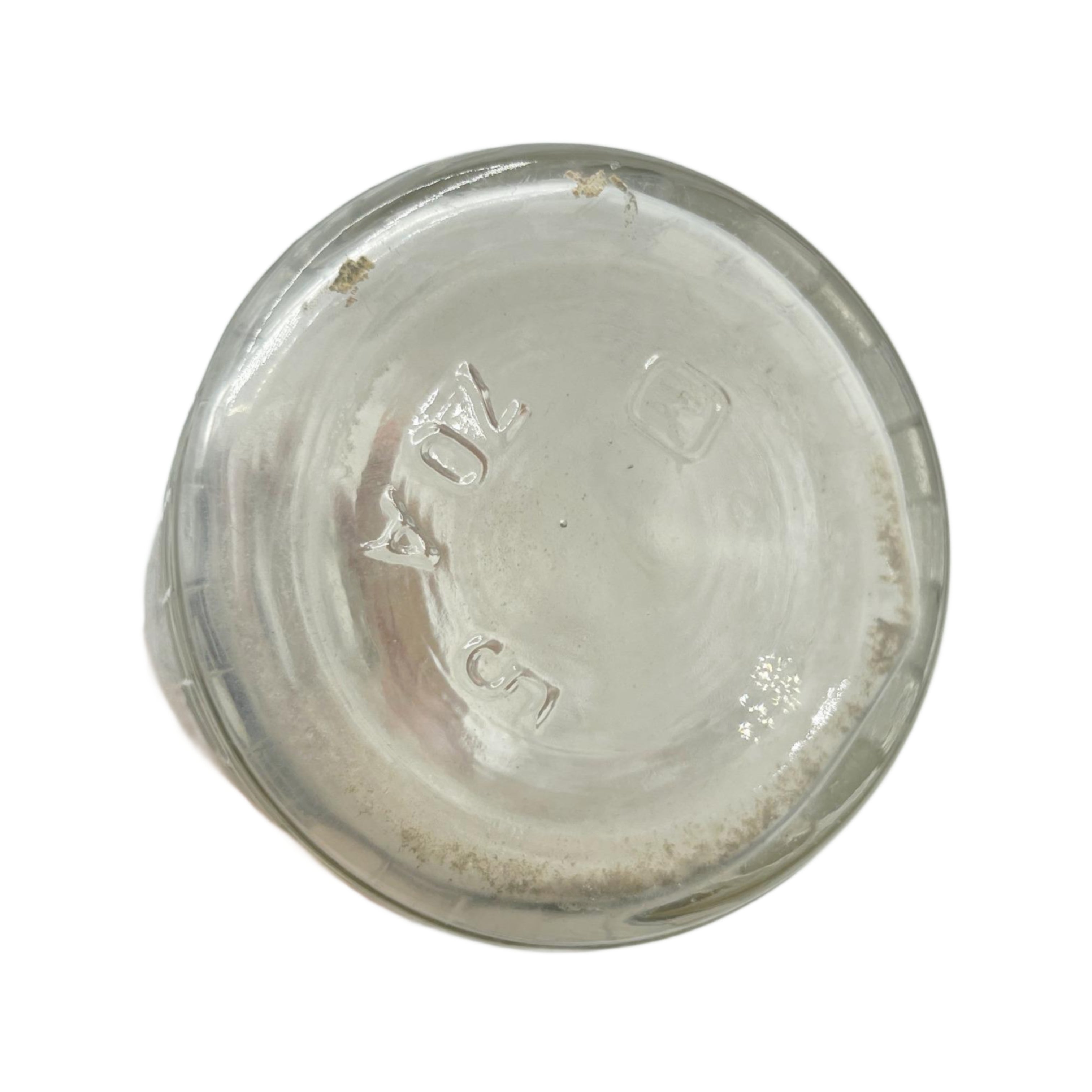 Antique Clear Glass Embossed Barbers Bottle 