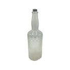 Antique Clear Glass Embossed Barbers Bottle 