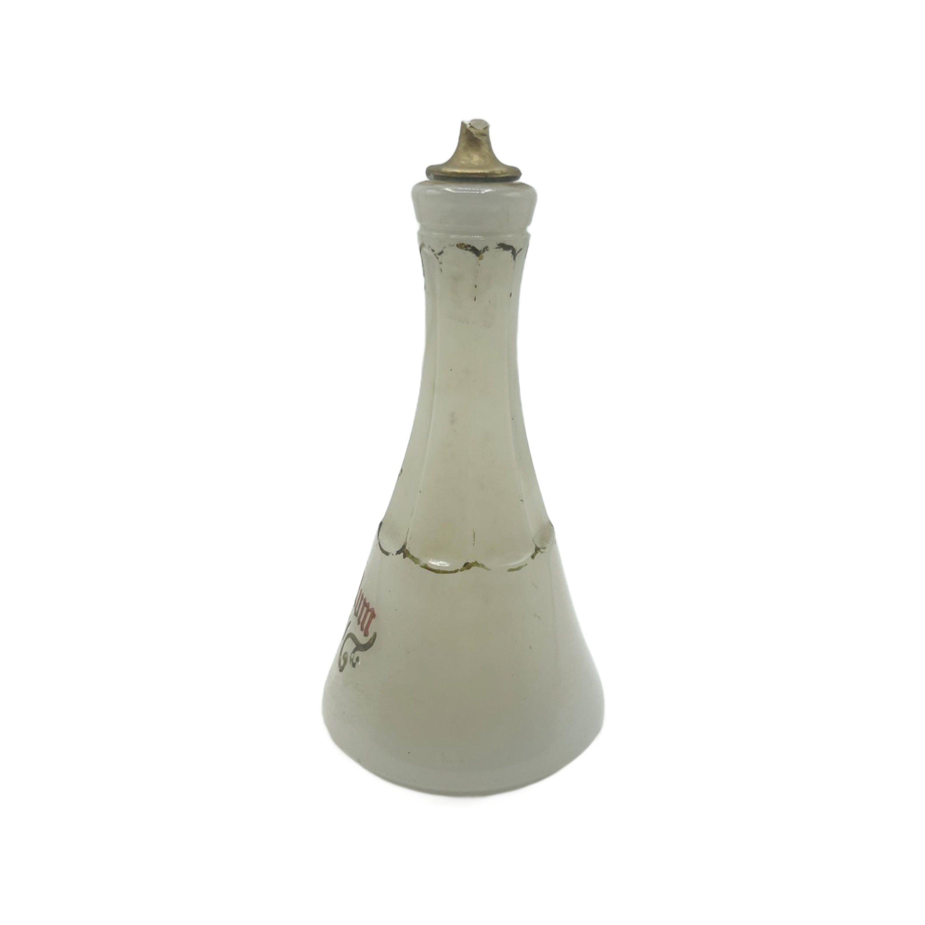 Antique Milk Glass “Bay Rum” Barber Bottle