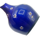 Antique Cobalt Blue Glass Barber Bottle  W/ Floral Design