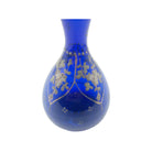 Antique Cobalt Blue Art Nouveau Floral Gilded Barbers Bottle 