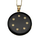 Antique Victorian UNUSED 14K Enamel & Seed Pearl Mourning Locket
