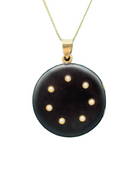 Antique Victorian UNUSED 14K Enamel & Seed Pearl Mourning Locket