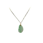 Vintage 14K Yellow Gold Necklace With Carved Jade Pendant