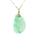Vintage 14K Yellow Gold Necklace With Carved Jade Pendant