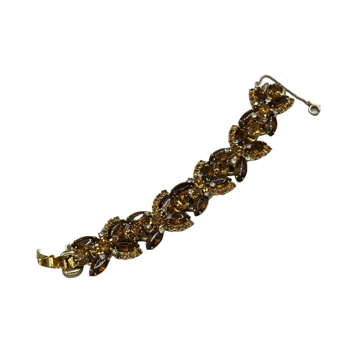 Vintage Juliana D & E Amber Rhinestone Bracelet