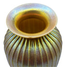 Vintage Lundburg Yellow Iridescent Art Glass Vase Signed 