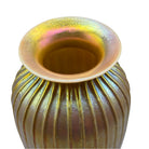 Vintage Lundburg Yellow Iridescent Art Glass Vase Signed 