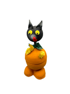 Vintage Western Germany Halloween Black Cat Bobblehead Candy Container