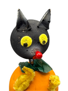 Vintage Western Germany Halloween Black Cat Bobblehead Candy Container