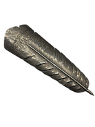 Vintage Signed RI Native American Sterling Silver Feather Brooch