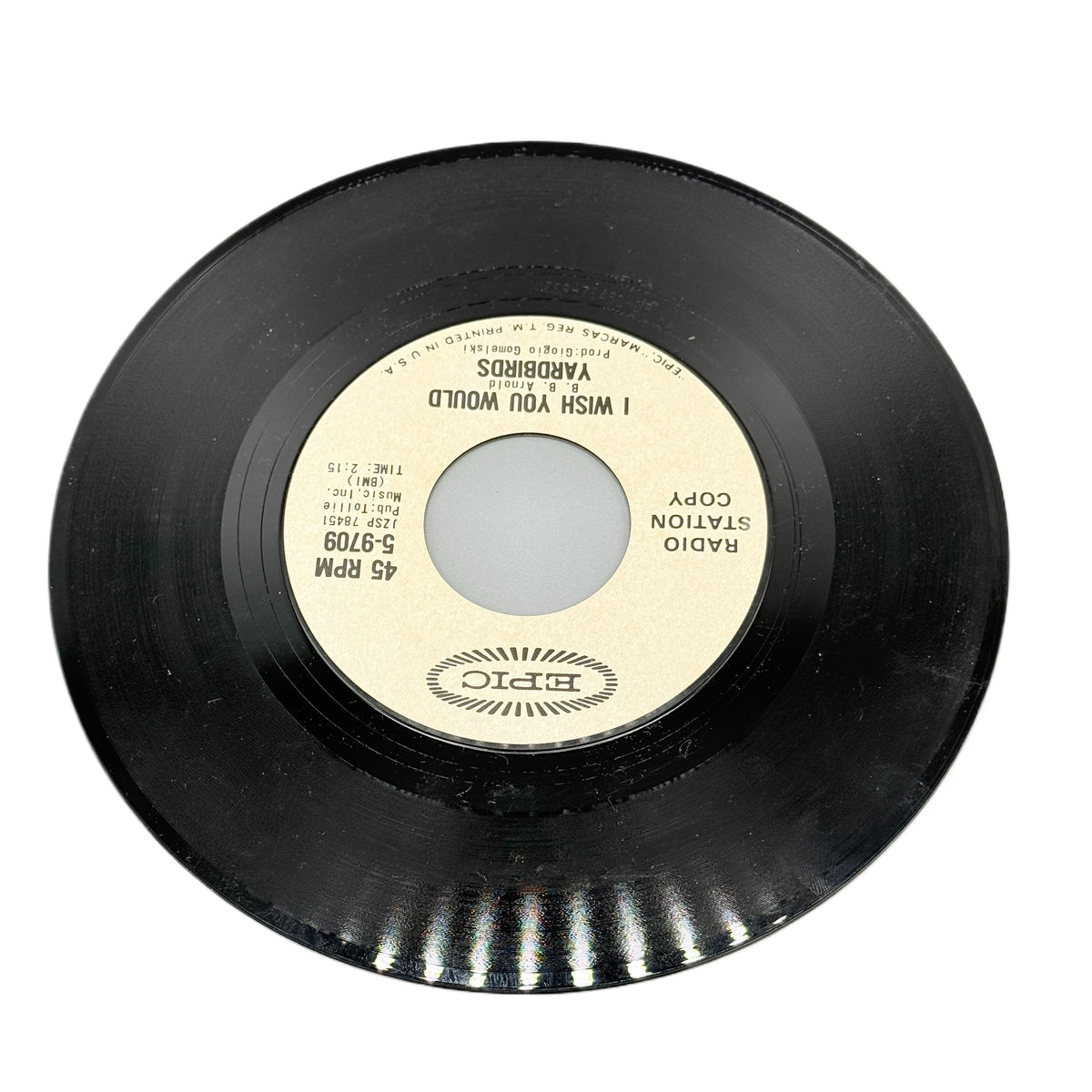 Vintage RARE Yardbirds 45 Vinyl Misprint "I Wish You Could"