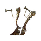 Vintage Amber Tone Rhinestone Chandelier Screw Back Earrings