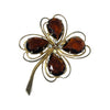 Vintage Weiss 4 Leaf Clover Rhinestone Gold Tone Brooch