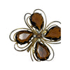 Vintage Weiss 4 Leaf Clover Rhinestone Gold Tone Brooch