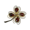 Vintage Weiss 4 Leaf Clover Rhinestone Gold Tone Brooch