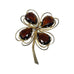 Vintage Weiss 4 Leaf Clover Rhinestone Gold Tone Brooch