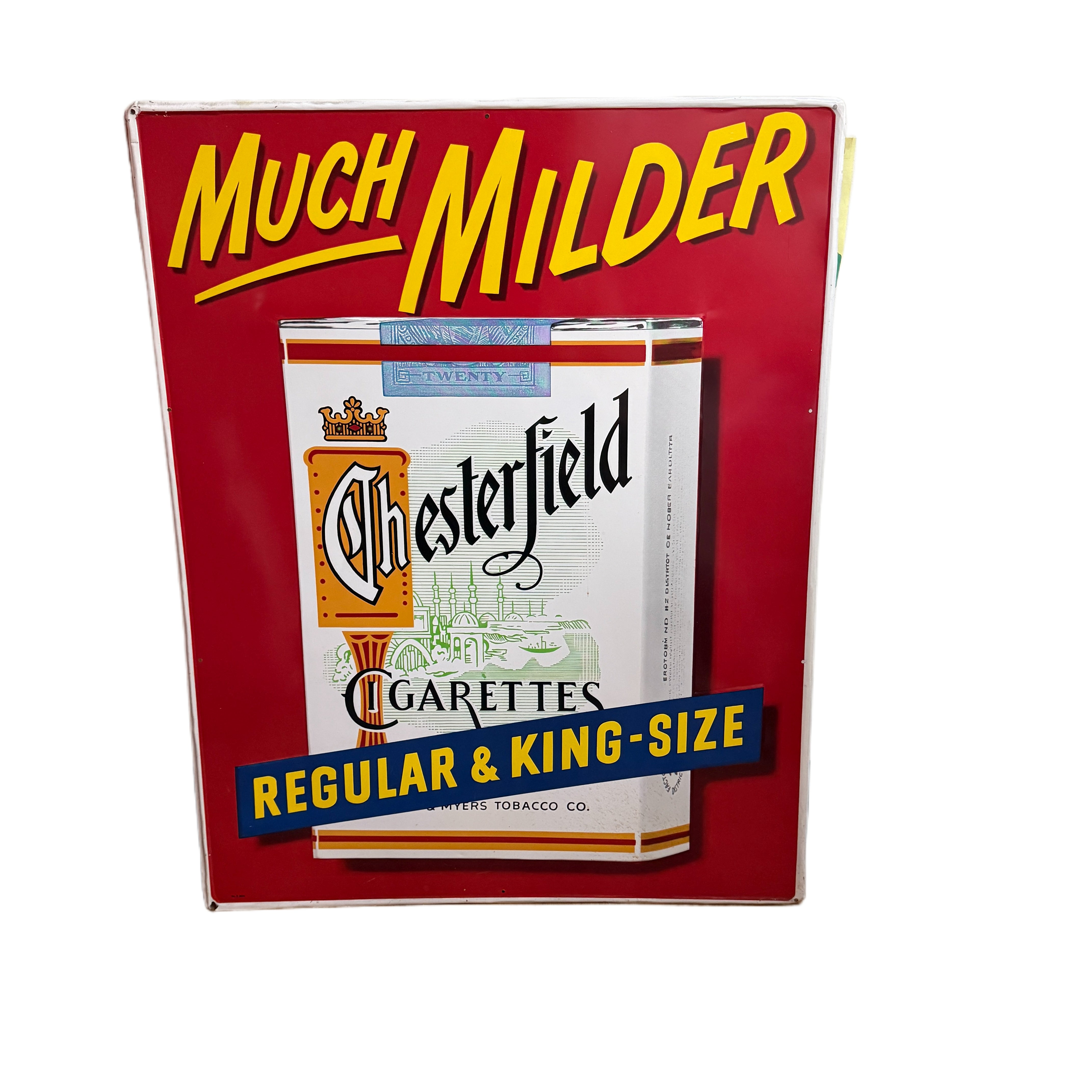 アメリカの看板★1950s vtg／CHESTERFIELD／メタルサイン Vintage Never Used 1948-1950 Chesterfield Cigarettes Tin