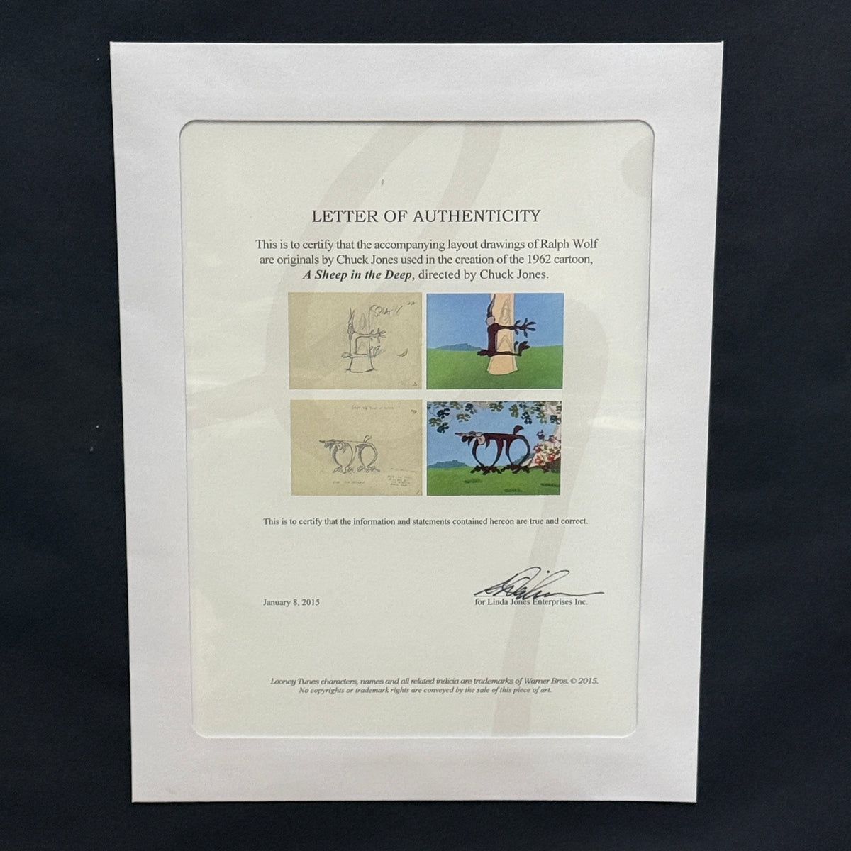 1962 Original Chuck Jones Pencil Drawings W/ Papers "A Sheep In The Deep"  Wile E. Coyote