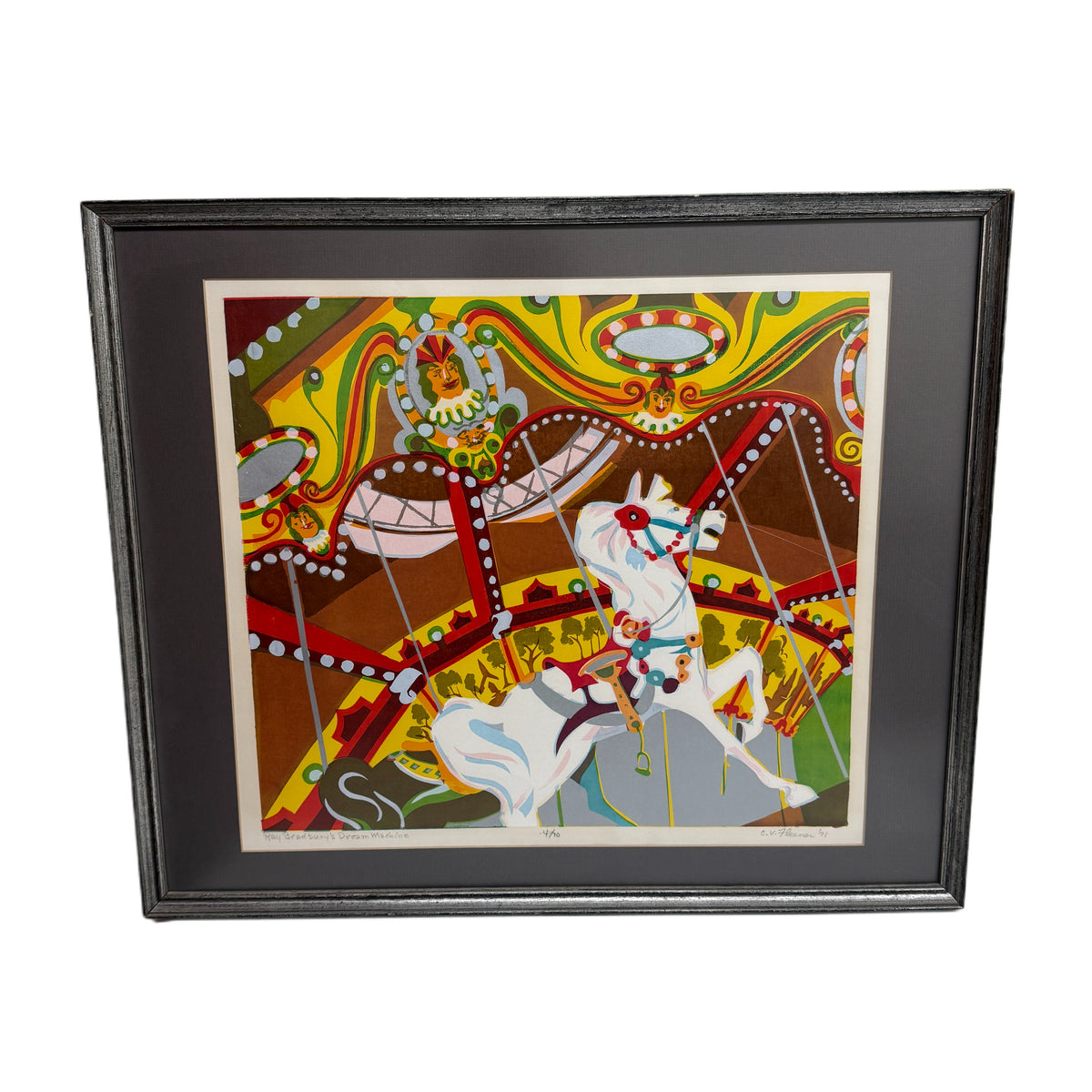 Vintage Disney Artist Catherine V. Fleener "Ray Bradbury's Dream Machine" Serigraph No. 4/10 1971