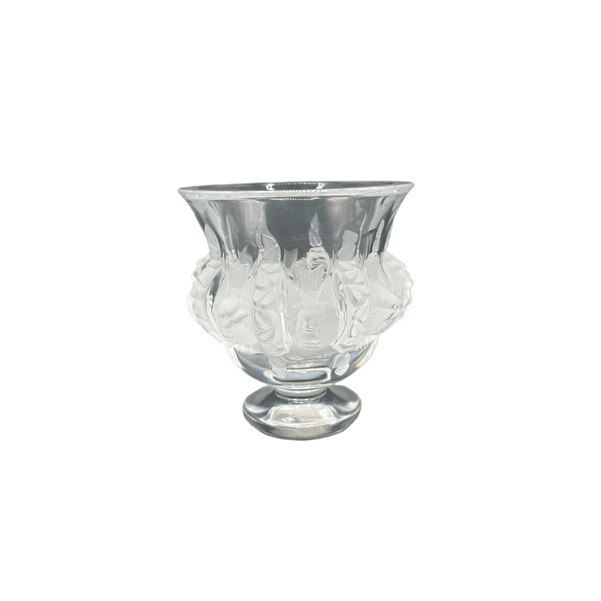 Vintage Signed Lalique Crystal Dampierre vase