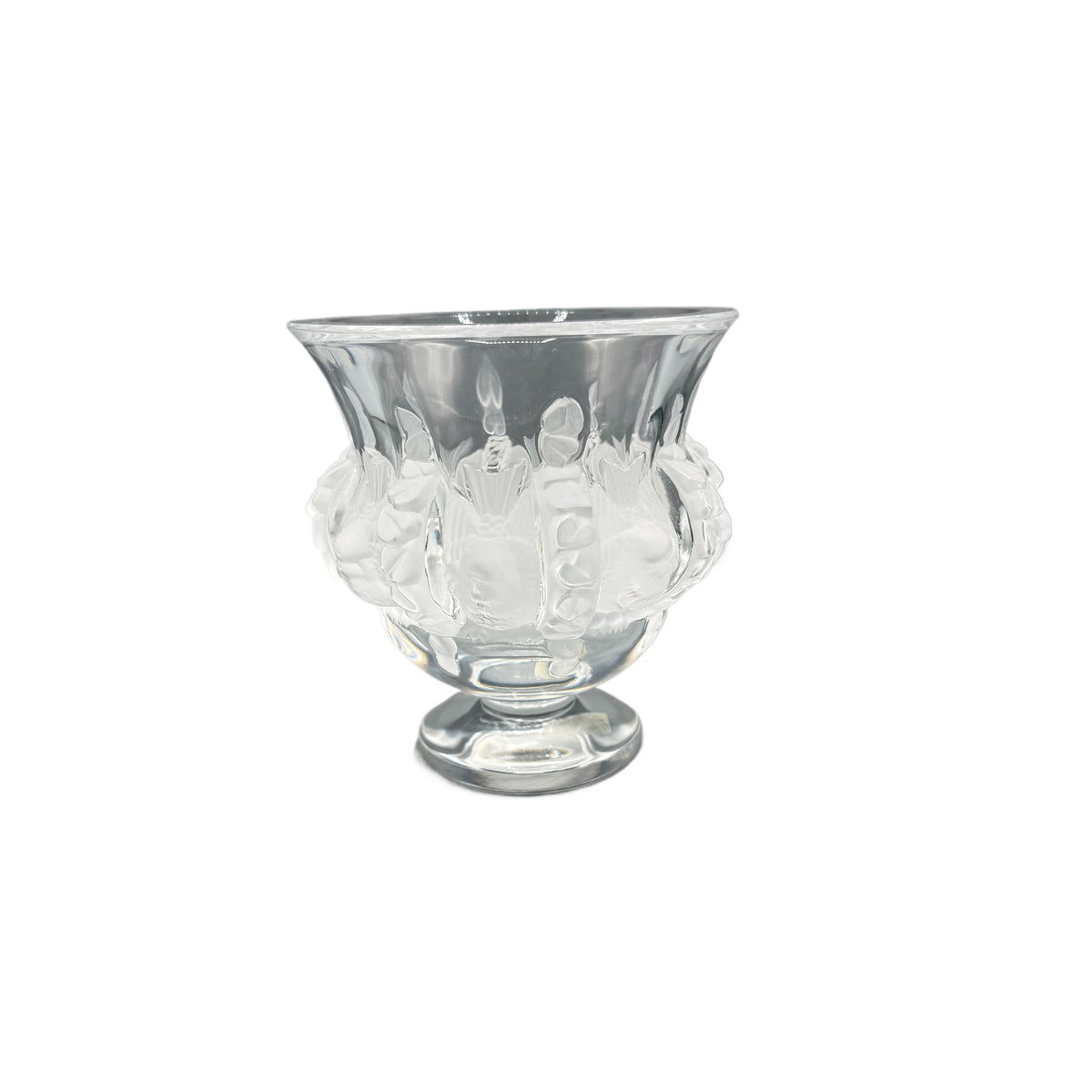 Vintage Signed Lalique Crystal Dampierre vase