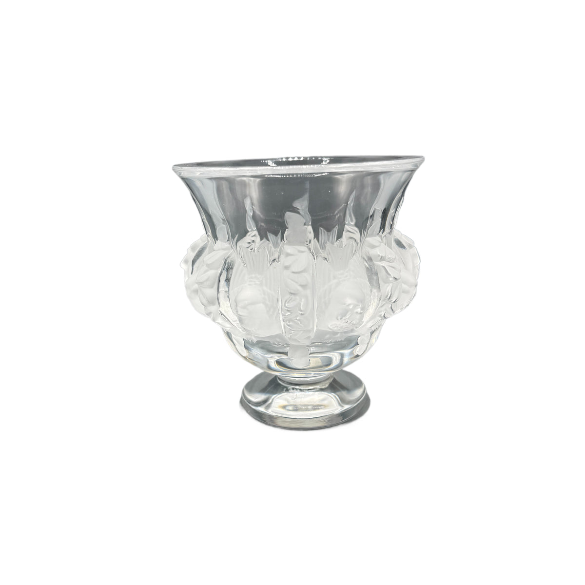 Vintage Signed Lalique Crystal Dampierre vase
