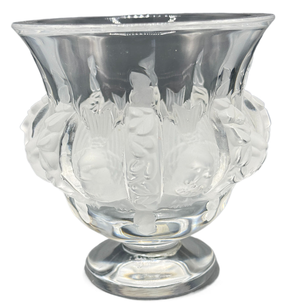 Vintage Signed Lalique Crystal Dampierre vase