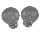 Pair of Vintage Bayel Crystal Frosted 'Bacchus' Figural Stem Champagne Glasses