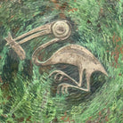 Vintage Peruvian Copper Enamel & Sterling Silver Bird Overlay Wall Plaque