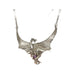 Vintage Custom Signed Sterling Silver Dragon W/ Quartz and Amethyst Necklace