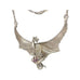 Vintage Custom Signed Sterling Silver Dragon W/ Quartz and Amethyst Necklace