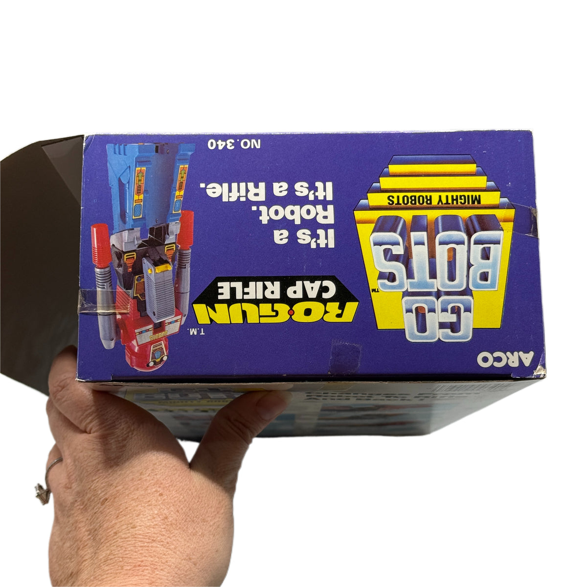 Vintage 1984 Arco Go Bots Rogun Cap Rifle Toy New In Box