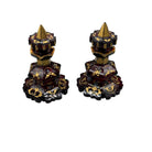 Antique Ruby Red Gold Painted Bohemian Glass Perfume Decanter Bottle