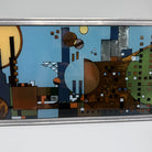 Vintage Frank Lloyd Wright "City By The Sea" Stained Glass Panel