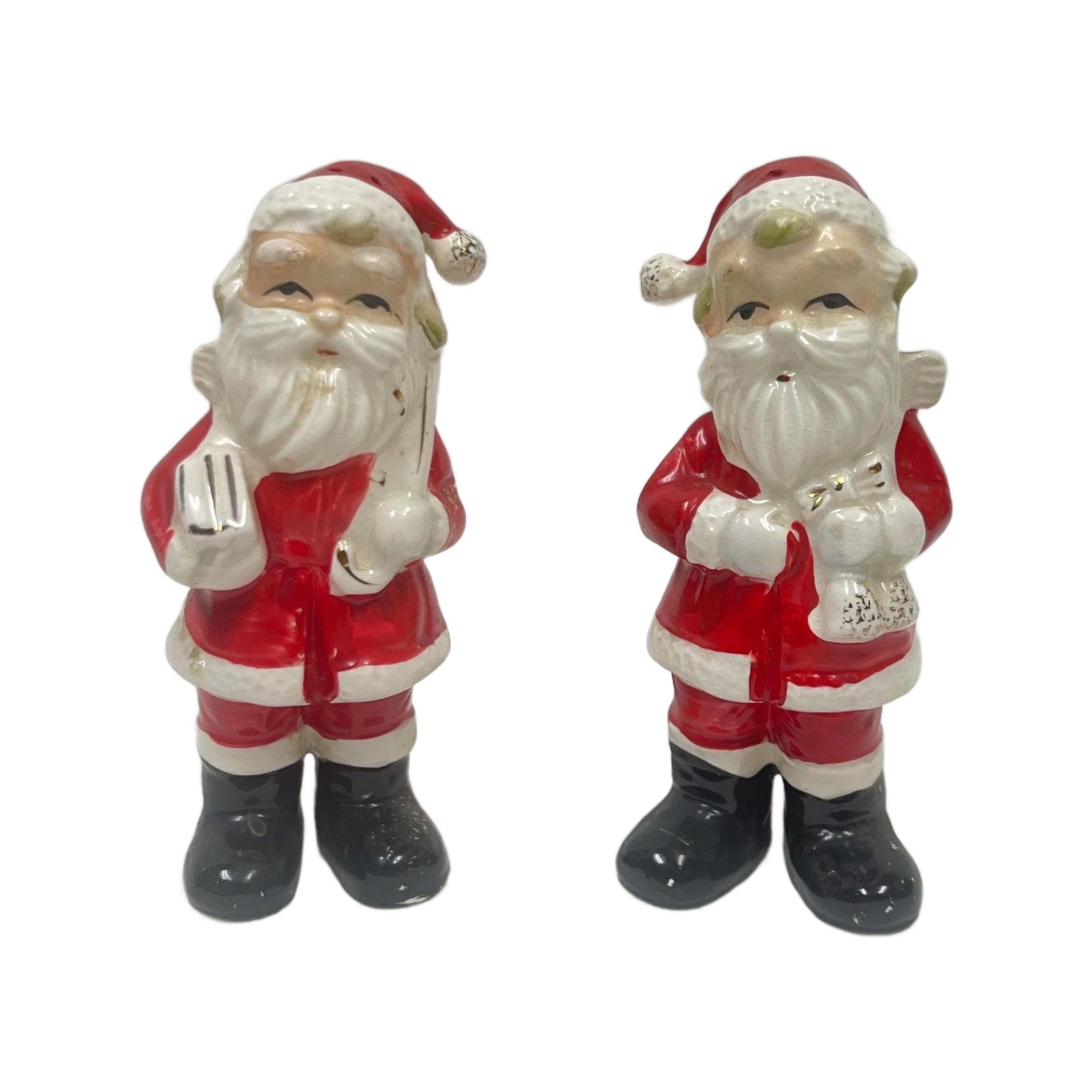 Vintage Pair of Santa Claus Salt & Pepper Shakers 