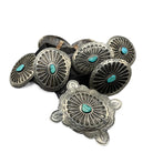 Vintage Silver Native American Old Pawn Concho Turquoise Belt