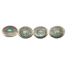 Vintage Silver Native American Old Pawn Concho Turquoise Belt