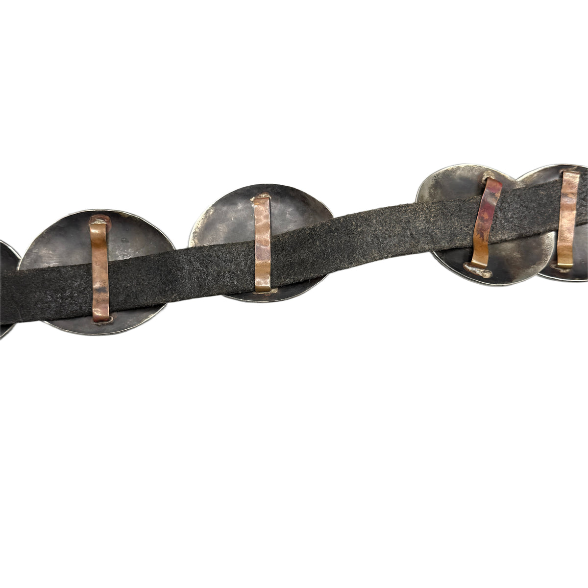Vintage Silver Native American Old Pawn Concho Turquoise Belt