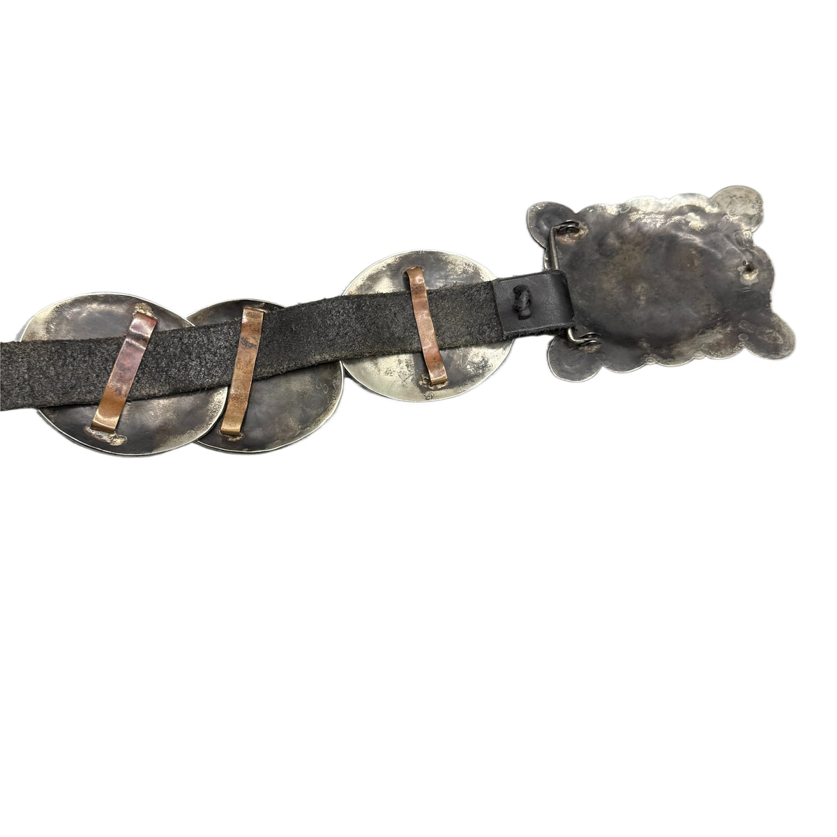 Vintage Silver Native American Old Pawn Concho Turquoise Belt