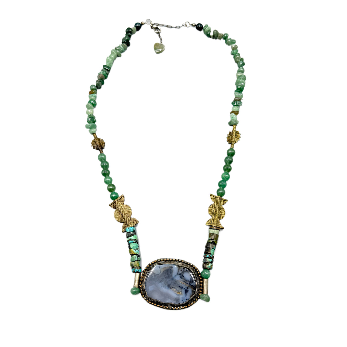 Vintage 30” “Z” Agate Beaded Western Necklace