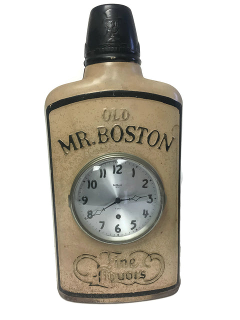 Mr. Boston Embossed Tin Advertising Clock